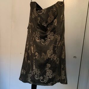 Stella & Jamie Embroidered Mesh and Satin Strapless Dress Size Large